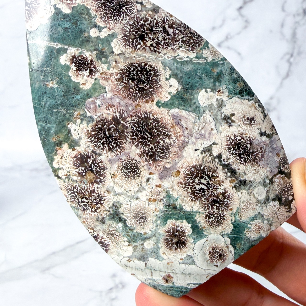 グリーンフラワージャスパー フレイム 専用台座付き * Jasper * 天然石