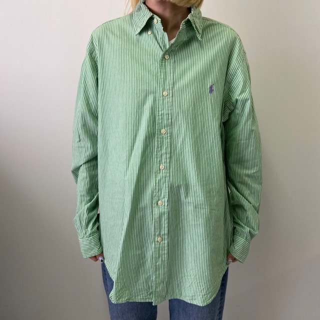 Ralph Lauren ラルフローレン 長袖 CLASSIC FIT ストライプ ボタン 