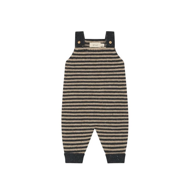 organic zoo / Charcoal Stripes Wool Salopettes / 3-6M・6-12M