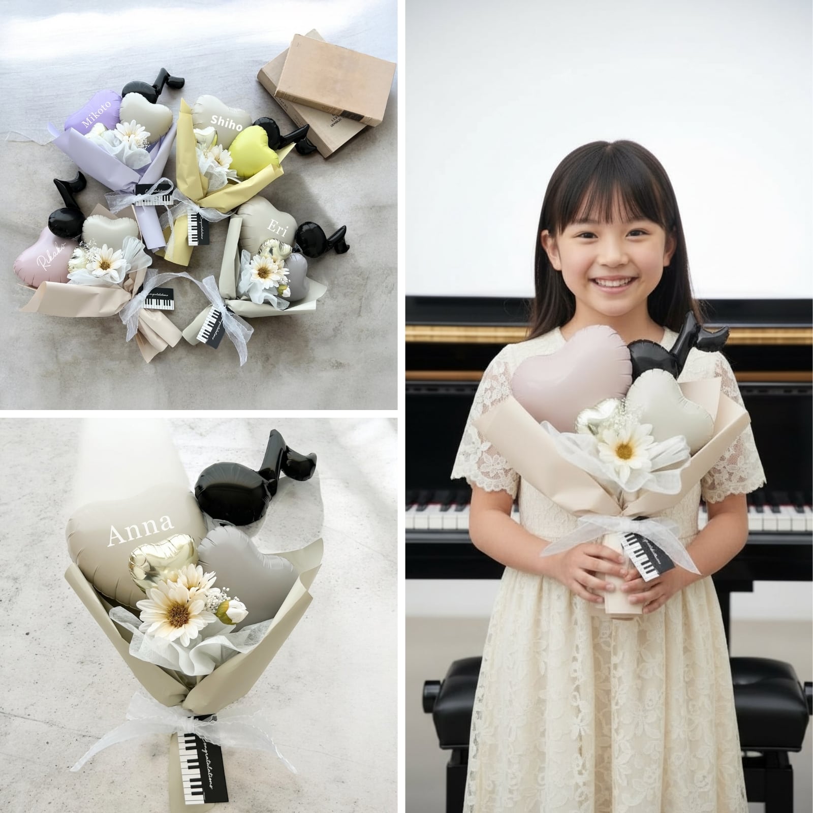 音符バルーンブーケ メロディー プチブーケ お祝い 退職 結婚 結婚祝い