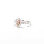 ファンシーオレンジピンク ダイヤモンドリング SI1 pt900 / 0.322ct / 0.820ct