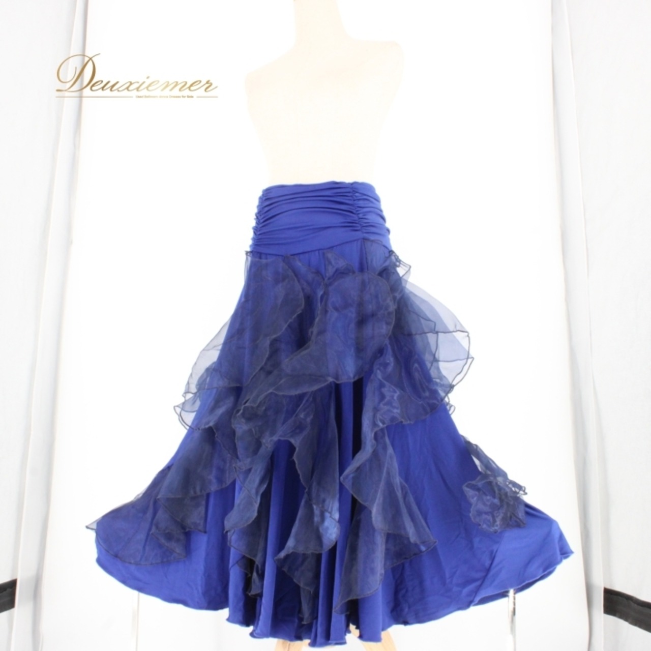 社交ダンス 衣装 スタンダード スカート レッスンウェア レディース 青 Leirena レイリーナ ブルー系 シンプル 練習着 上品 かわいい 深い青 レディースファッション エレガント 発表会 ダンス練習 着心地良い フレアスカート ロングスカート パーティー用 ストレッチ素材 躍動感 柔らかい かわいいデザイン スカートファッション 日常使い