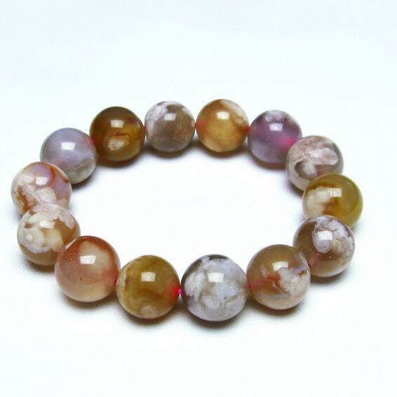 チェリーブロッサムアゲート ブレスレット 桜瑪瑙 15mm [M便 1/10] 111-24572