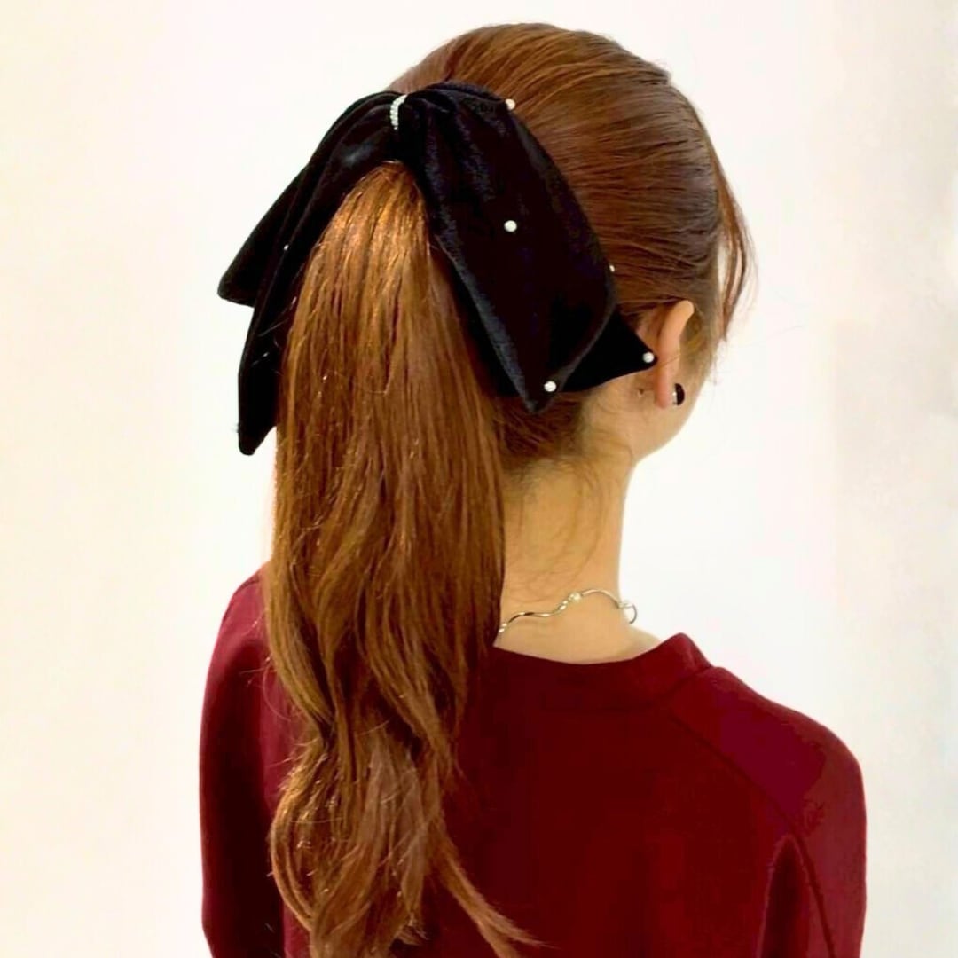 ベロアリュクスリボンバレッタ | ヘアアクセサリーブランド
