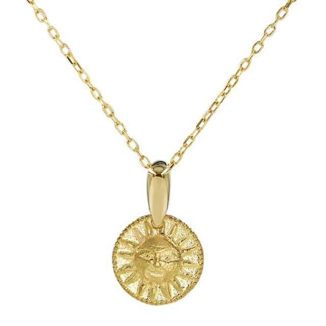 純金『太陽』メダル（小） ペンダントのみ【JUNGOLD】H&D/バチカンはK18