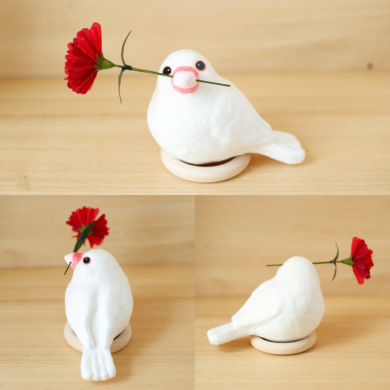 母の日ギフト『文鳥の贈り物』 和紙インテリア/置物