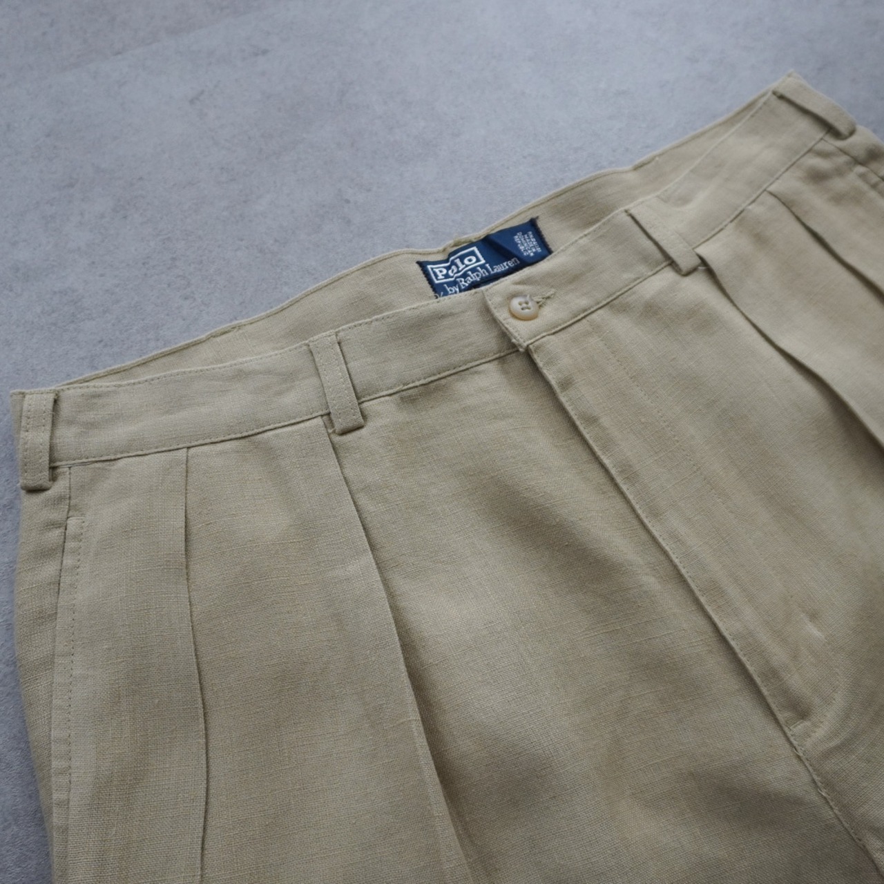 Polo by Ralph Lauren Linen TYLER SHORTS sand beige [W38] 古着 - 3