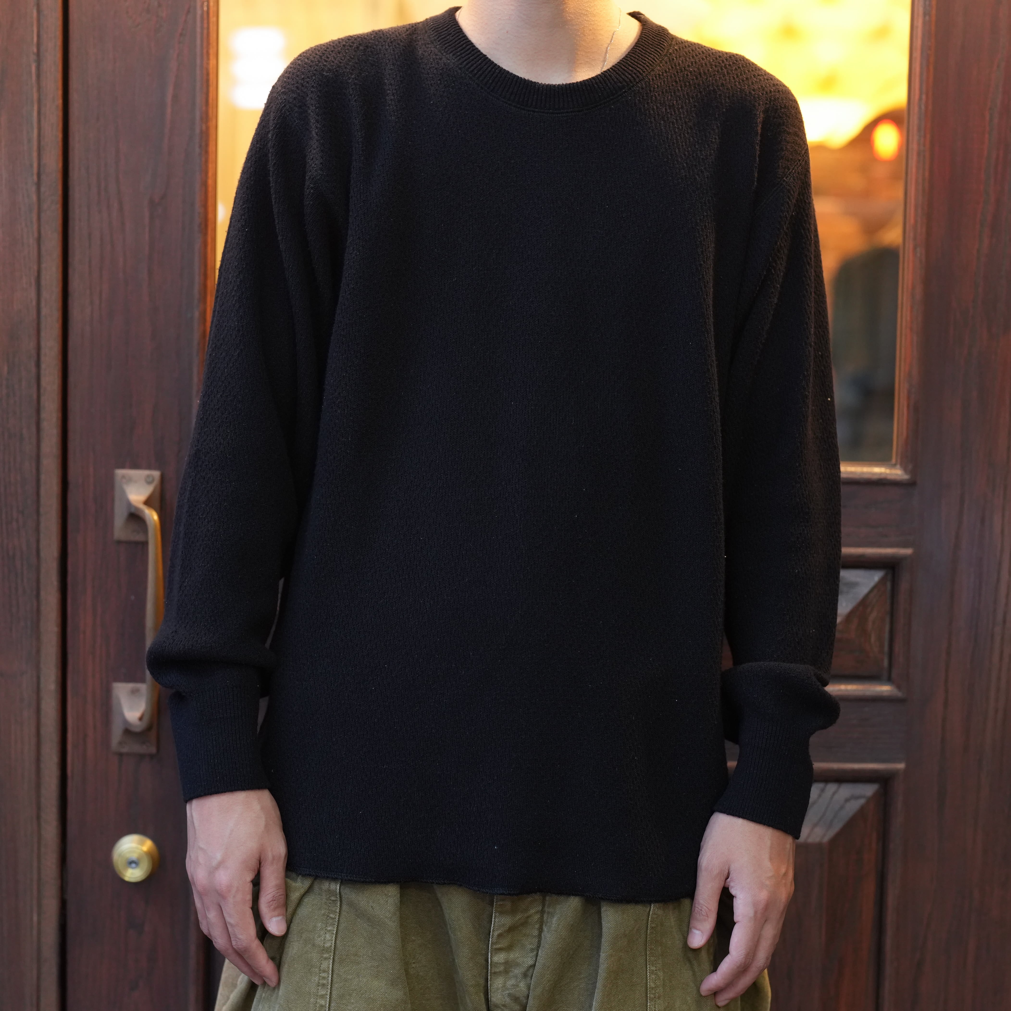 Olde H & Daughter(オールドエイチアンドドーター) 26AW "SILK COTTON THERMAL KNIT P/O" -BLACK-