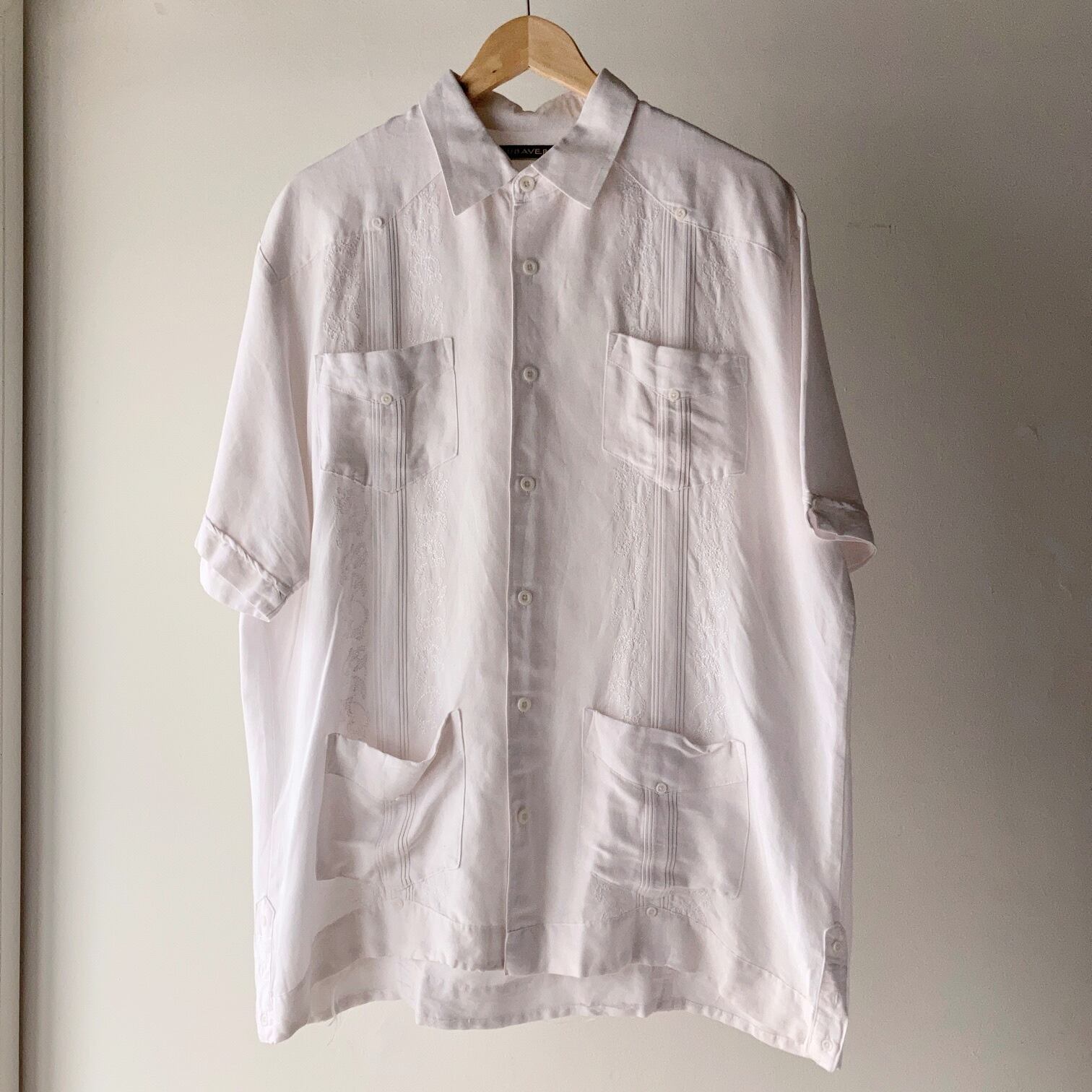CUBAVERA リネンキューバシャツ ホワイト 刺繍入り Size XL 