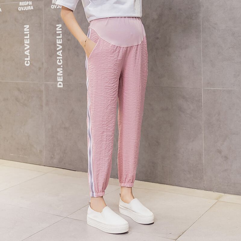 【新作】【送料無料】 マタニティパンツ夏の薄いシフォンレジャーパンツゆったりとした快適なベリーサポートパンツ伸縮性のあるウエストマタニティパンツ エラスティック サマー 夏物 AL expec399744857588