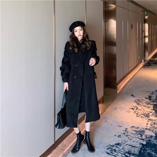 注目すべきアイテム!韓国ファッション ミニマリスト クロコダイル柄 ベルト コート ウエストボタン