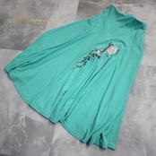 社交ダンス 衣装 スタンダード スカート レッスンウェア 女性用 オールシーズン prima boutique プリマブティック 花柄 グリーン系 ミントグリーン ラインストーン エレガント フレアスカート ダンスウェア ポリエステル 伸縮性 ゴムウエスト おしゃれ 楽チン 軽量 おしとやか 大人 女性用ダンス スカートスタイル 注意事項 シーズンレス 柔らかい ゆったり