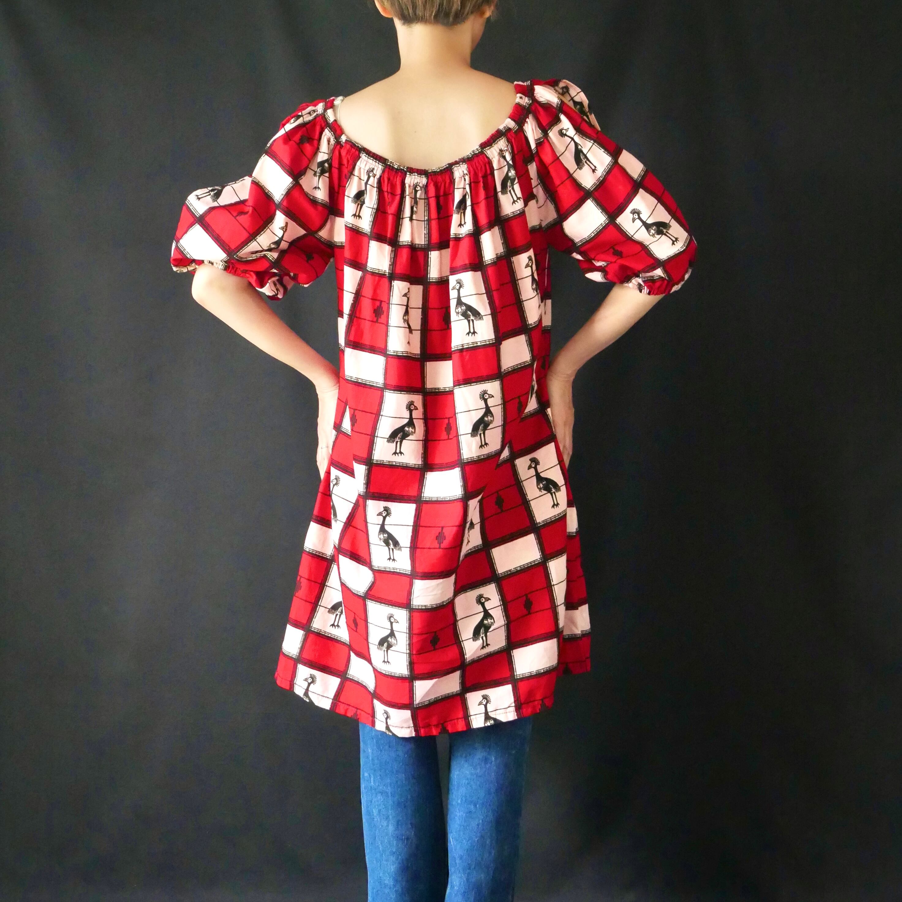 Vintage african batik bird print onepiece ヴィンテージ