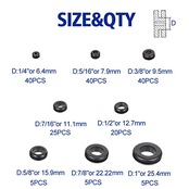 TAORAYO ケーブルグロメット ガスケットグロメット ラバーグロメット ゴムブッシング ケーブルグロメット ゴムブッシュ グロメットセット ケーブル保護 ワイヤープロテクター ワイヤーリング 電気ゴムグロメット ゴム製グロメット 連接リング 配線保護 両面保護 作業 配線 DIY修理ツール ゴム 配線グロメット ワイヤー保護用 ゴム配線 ラバー材質 耐久性 8種類サイズ 180個セット 収納ケース付き