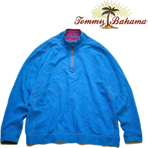 1点物◇ハーフジップTommy Bahamaコットンニットスウェット古着メンズ
