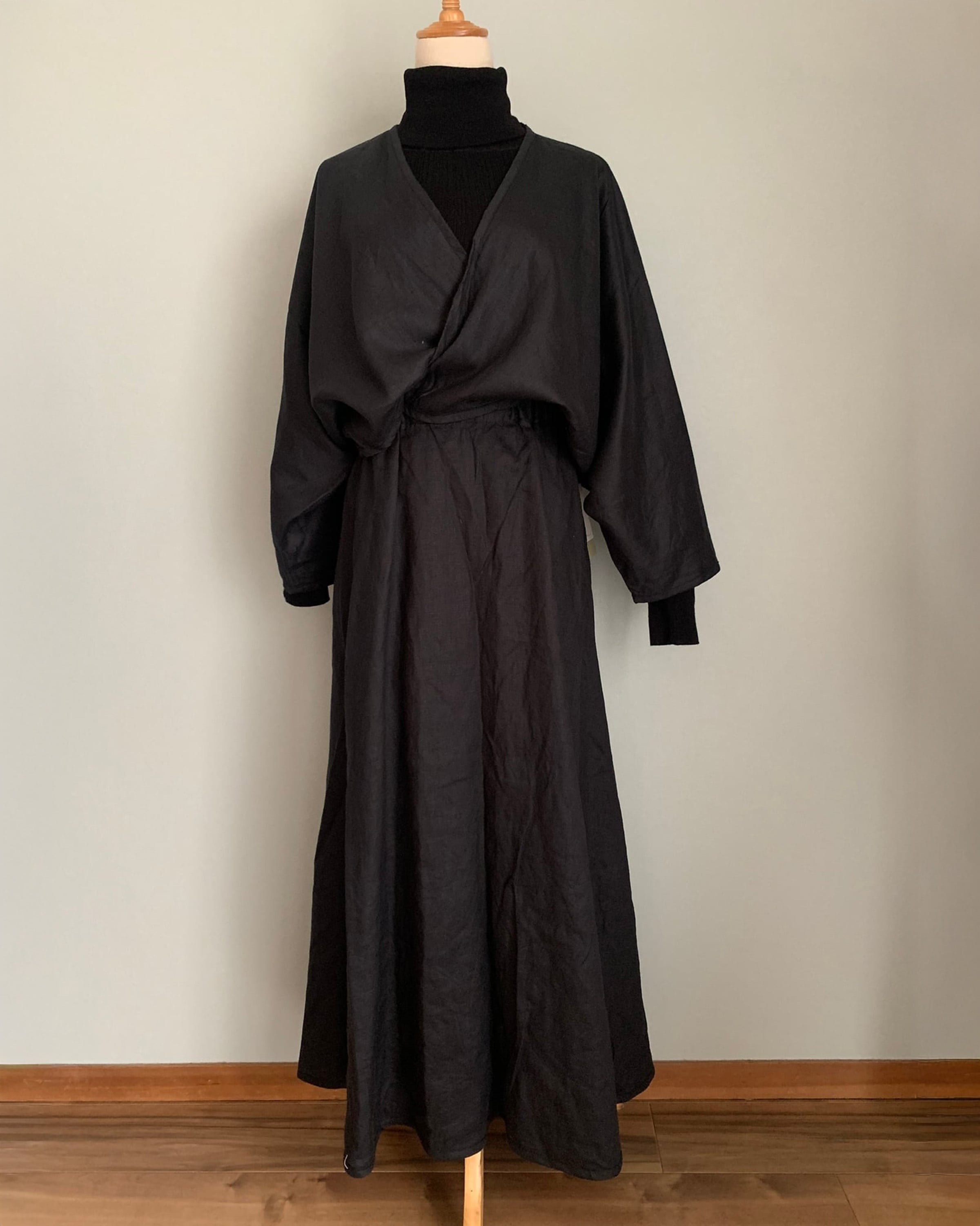 モン族刺繍 リネンフレアスカート