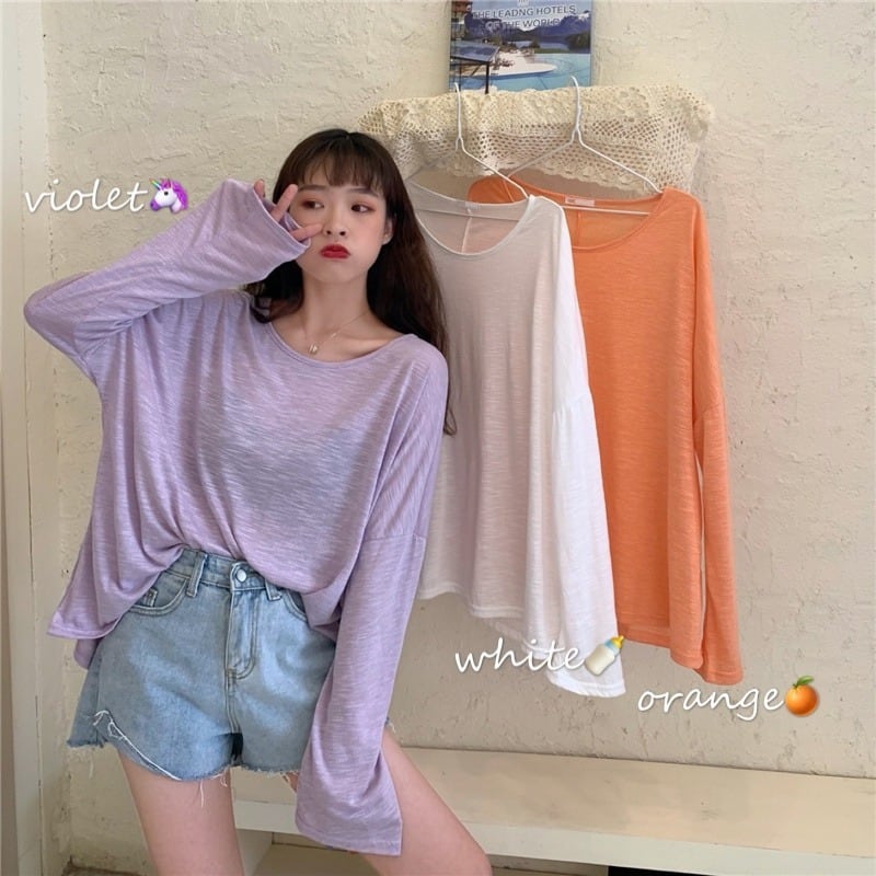 白い長袖Tシャツレディース2020新しいルーズで薄い日焼け止めシャツプルオーバーエアコンシャツルーズアッパー服トレンド 1号婦人65340788913