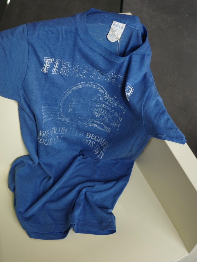 <vintage>stitch blue logo T