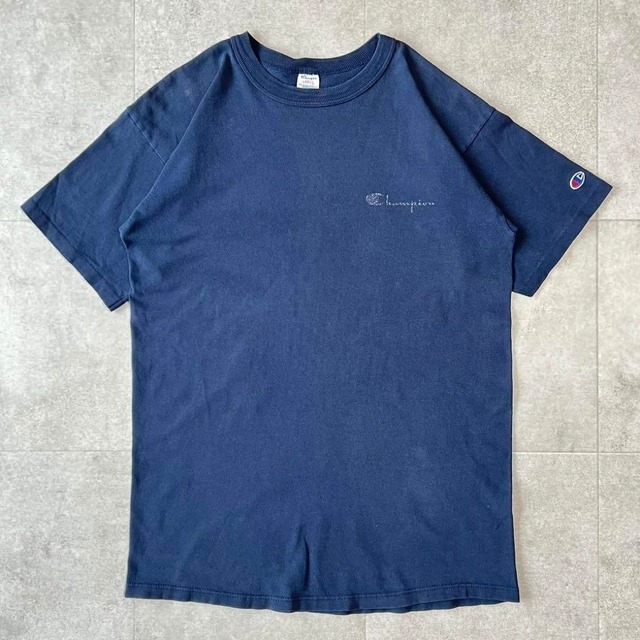 80s トリコタグ　チャンピオン　半袖　Tシャツ L 目玉ロゴ　ワンポイント