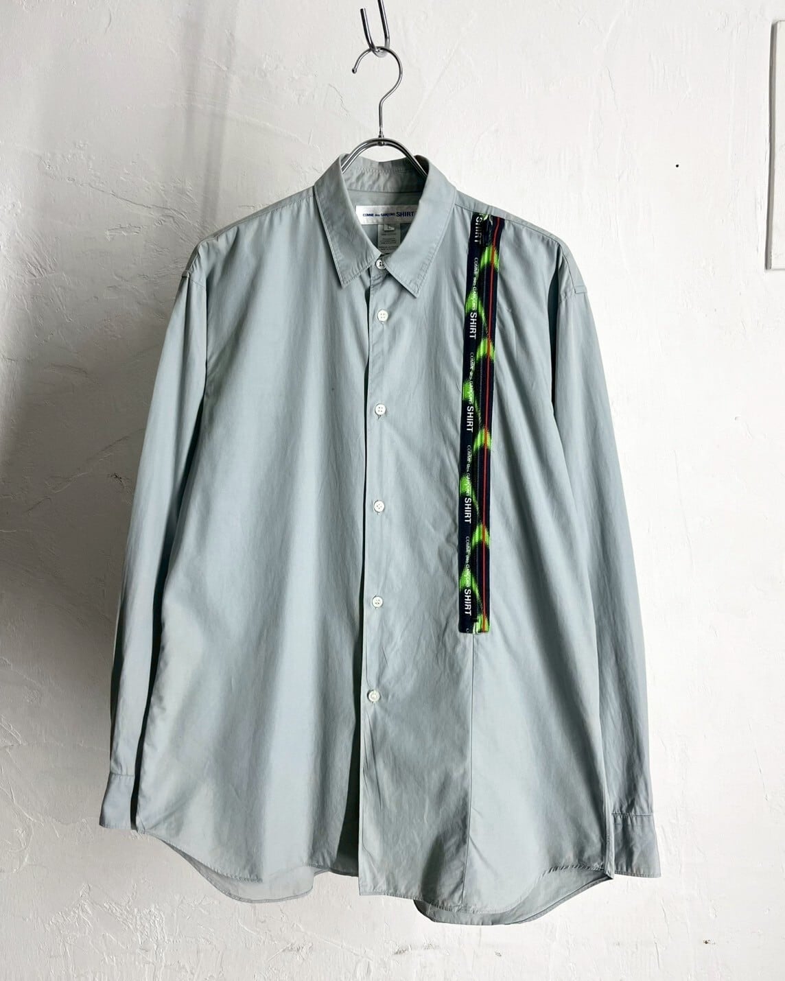 05AW COMME des GARCONS SHIRT Zip-design Cotton Shirt FRANCE製
