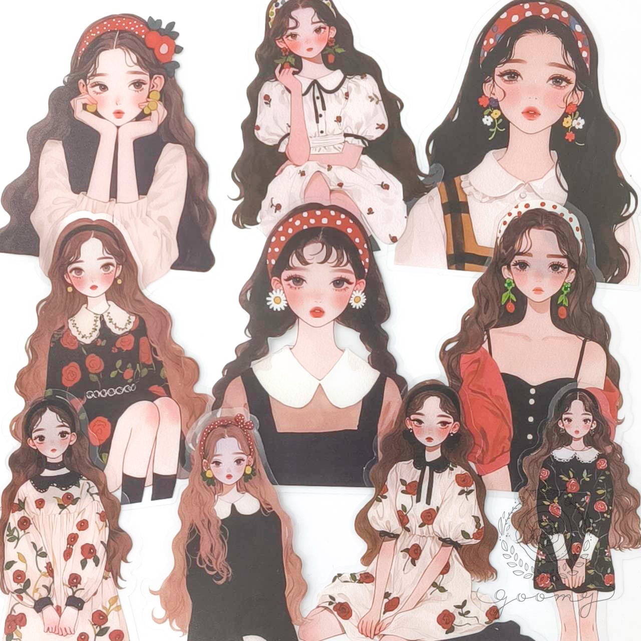 女の子イラストシール Floral Times 4 <S1369>