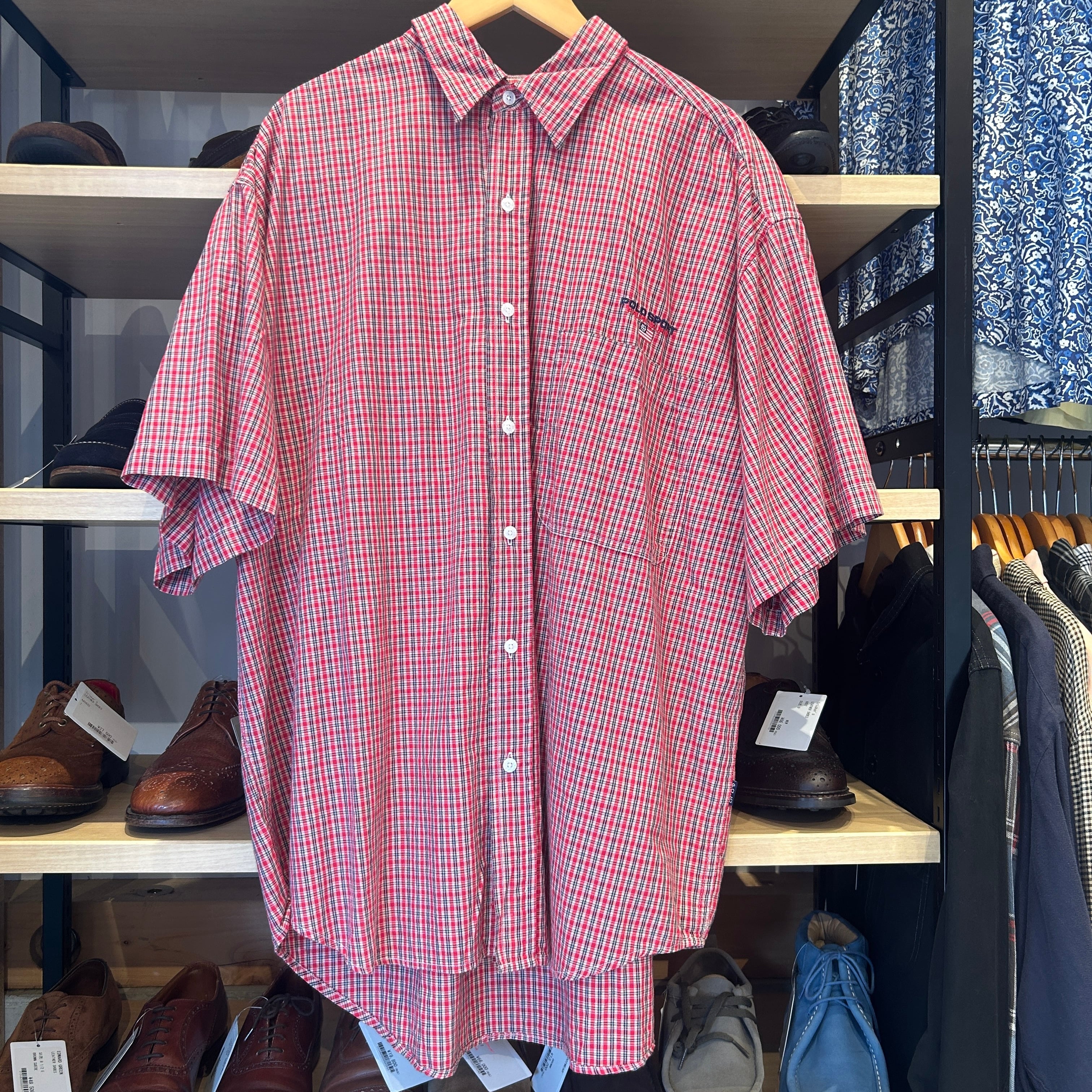 POLO SPORT S/S CHECK SHIRT RED | safarionline