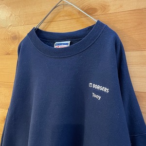 【Hanes】企業系 スウェット トレーナー Borgers se&co 刺繍ロゴ XL ビッグサイズ 企業ロゴ US古着