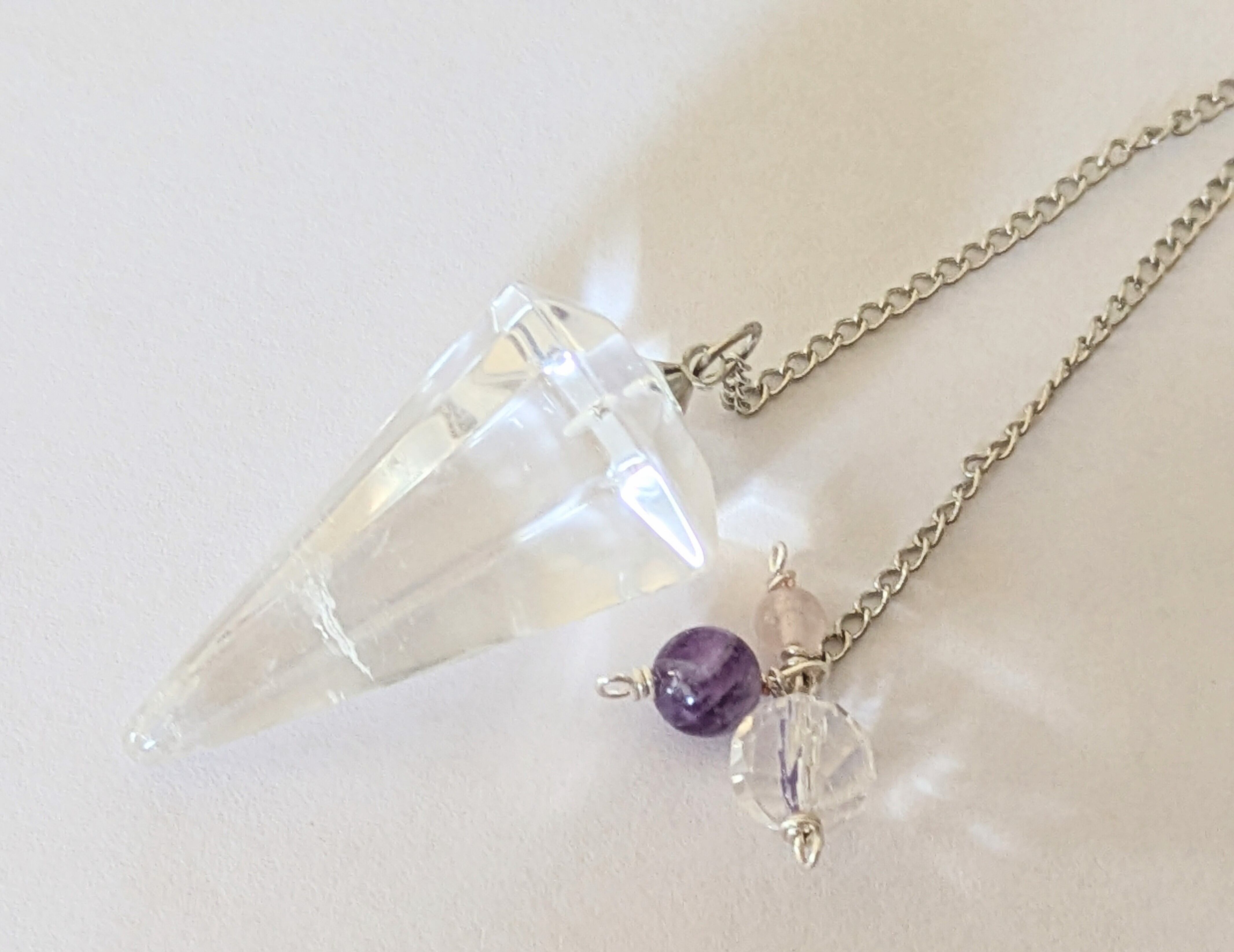 ペンデュラム・水晶AA(カット水晶AAA、アメジスト、ローズクォーツ)