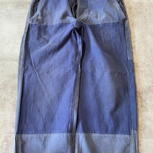 50-60s Savo フレンチワーク パッチワーク ダブルニー パンツ W29 詳細写真6