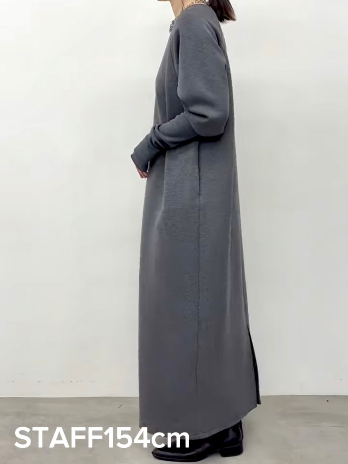 30%OFF】CLOCHE(クロッシェ)リブスリーブワンピース ダンボールニット