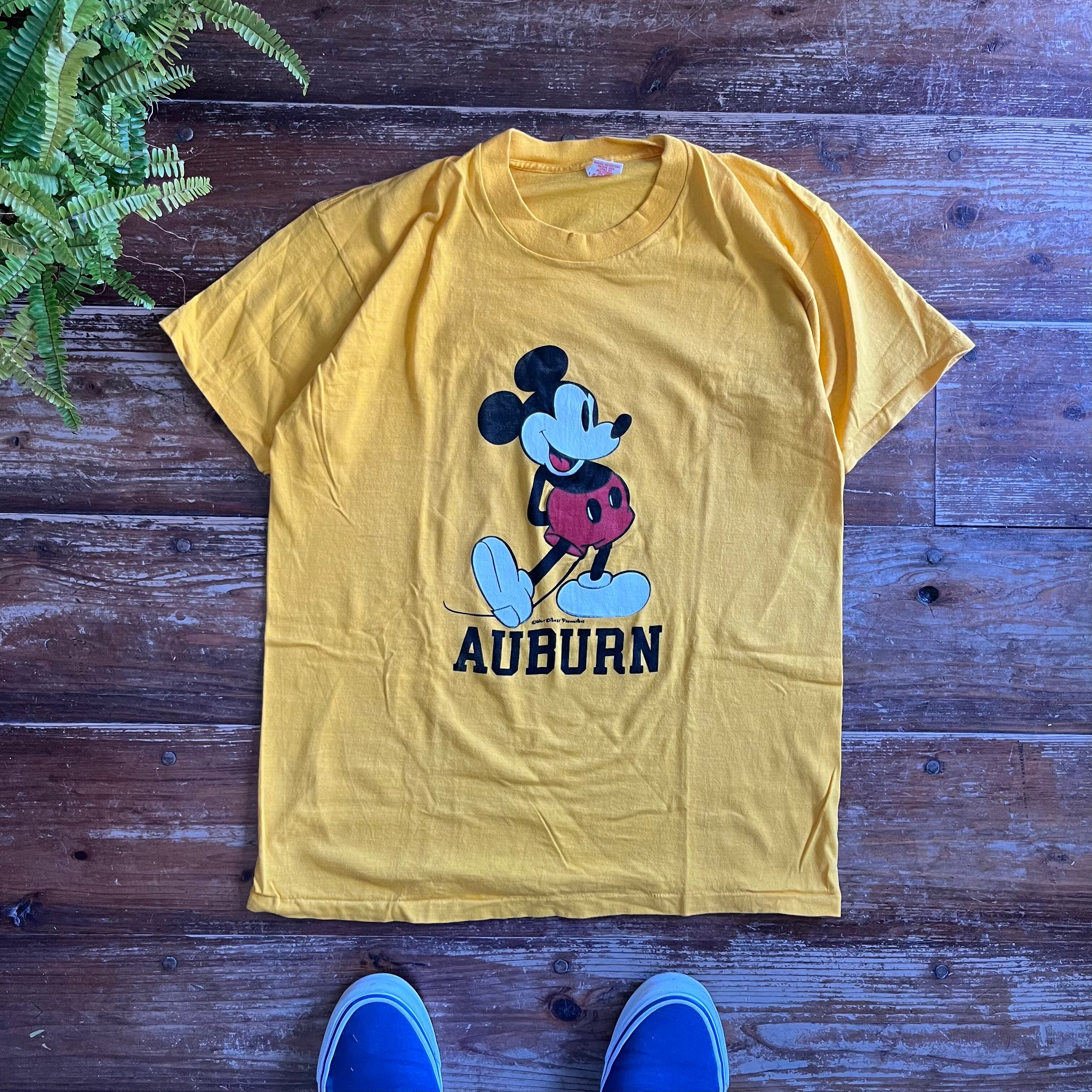 70's DEADSTOCK "Mickey Mouse AUBURN" Tee by Collegiate Pacific/XL