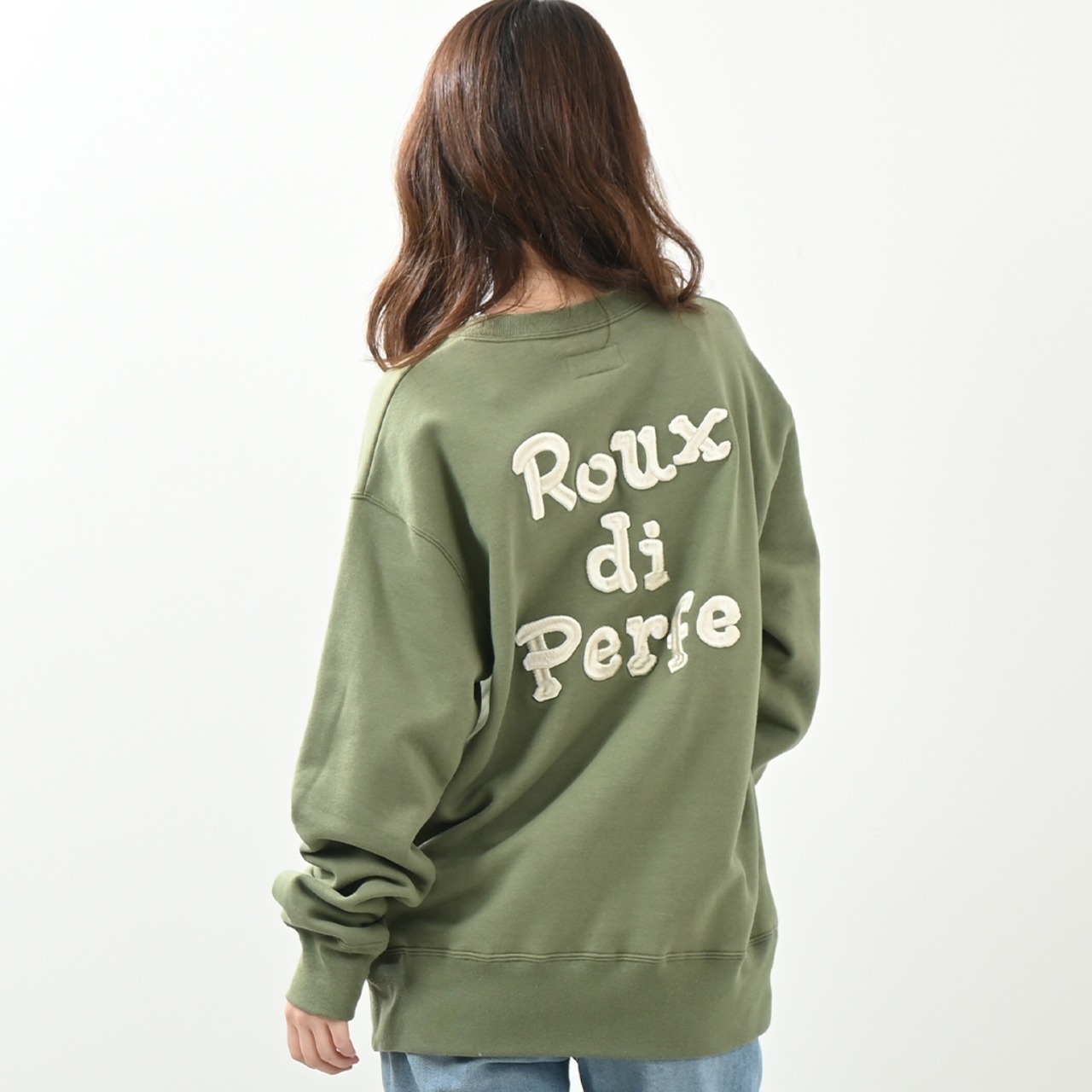 日本製立体ロゴ刺繍トレーナー