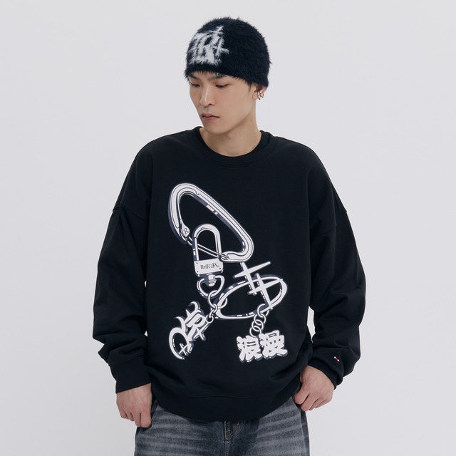 SILVERKEY-RINGLOGOCREWNECK_ BLACK