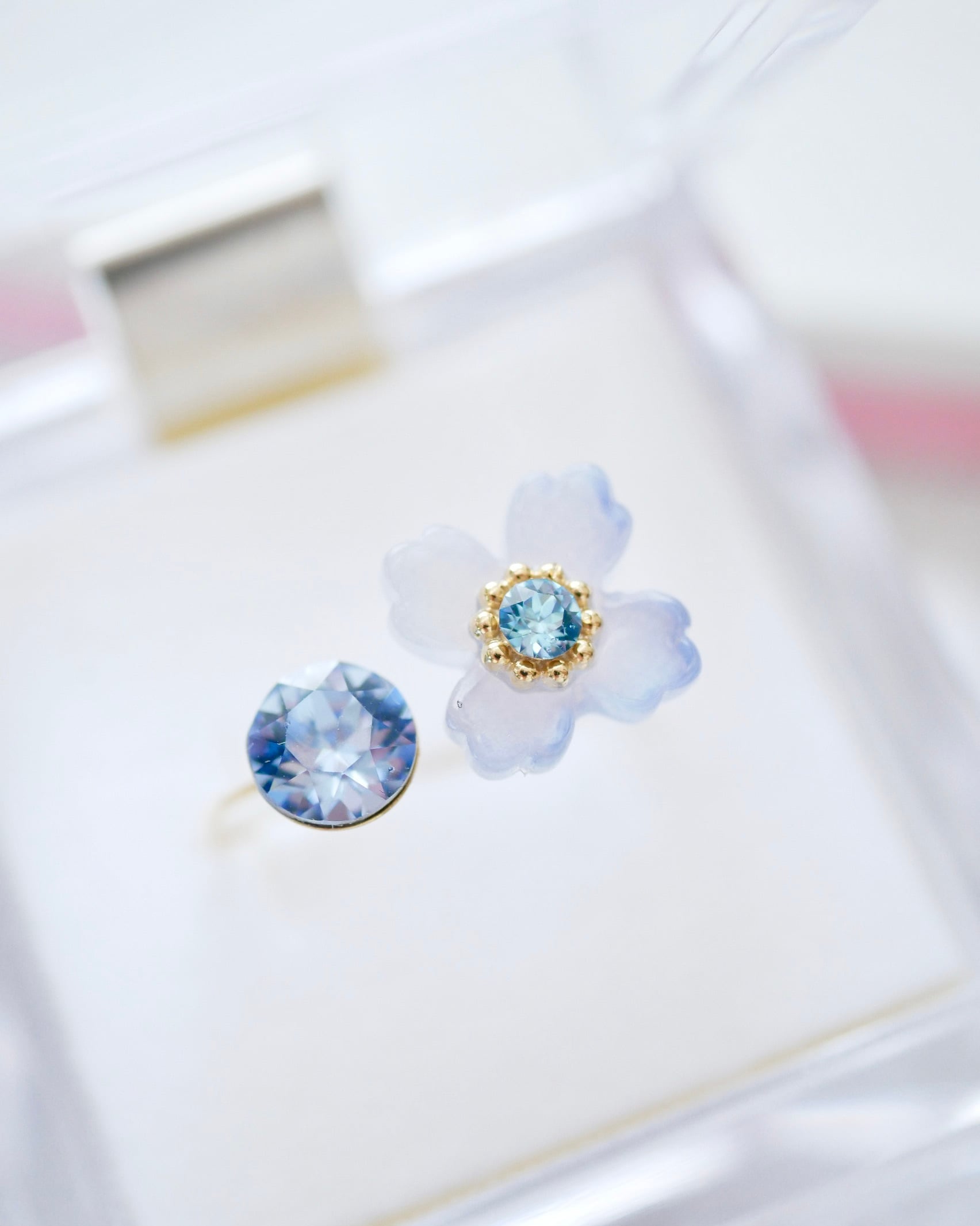 8504 紫陽花クリスタルビジューフォークリング | Amooo