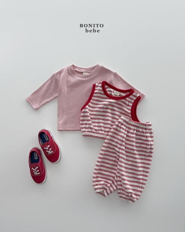 【予約】Striped Terry Vest Top & Bottom Set