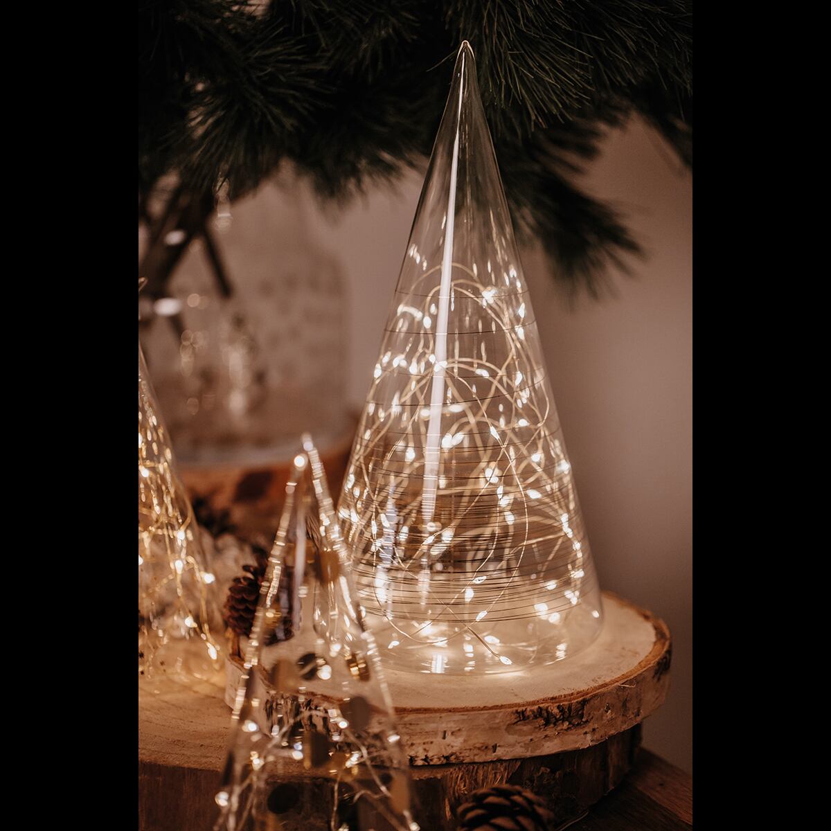 LED Glass fir tree XL