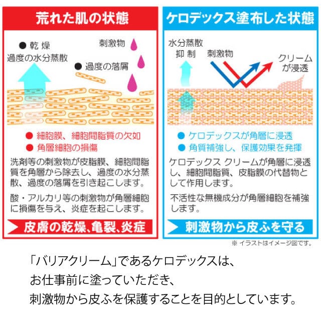 手荒れでお困りの方に!【ケロデックス皮膚保護クリーム】100gチューブタイプ業務用 皮膚保護クリームKERODEX - 画像5