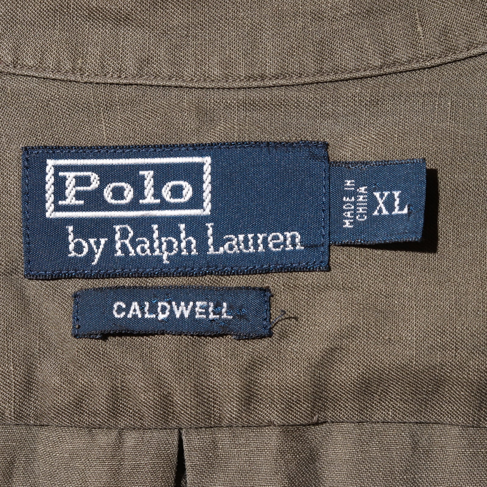 美品 XL オリーブグリーン オレンジ刺繍 Caldwell ポロラルフローレン