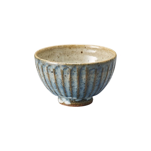 【食器】信楽焼 青萩彫 飯碗 小
