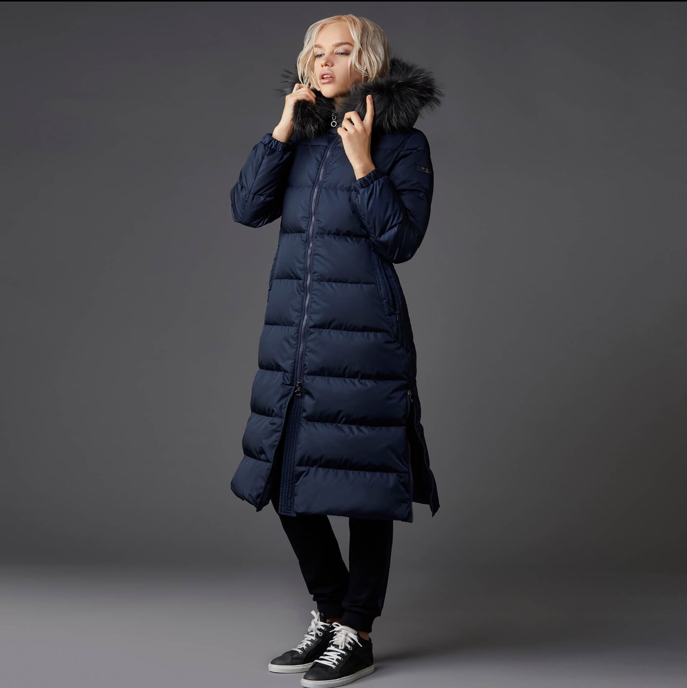 2019AW TATRAS ファーフードスーパーロングダウンコート(チャコール ...