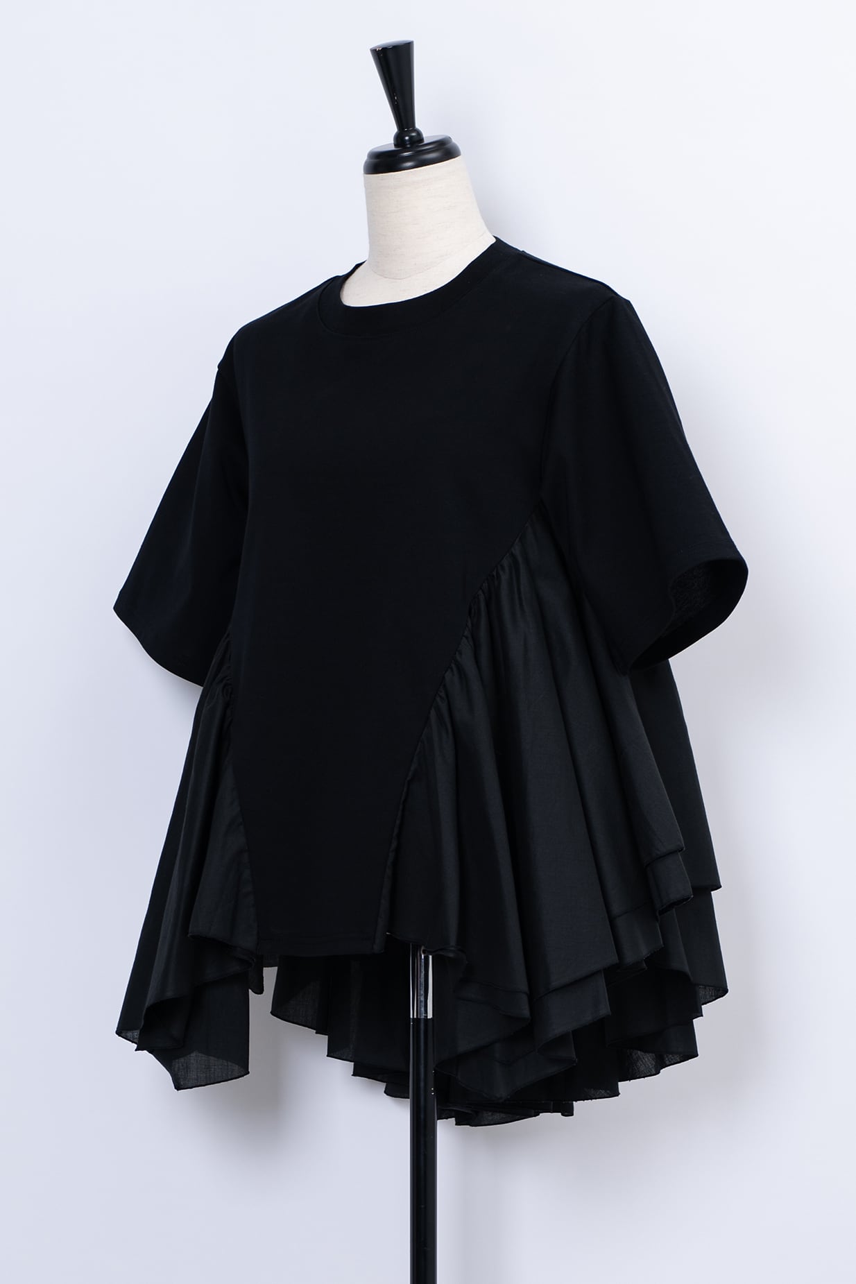 Sheer Frill Dress BLACK | Arobe OFFICIAL ONLINE STORE