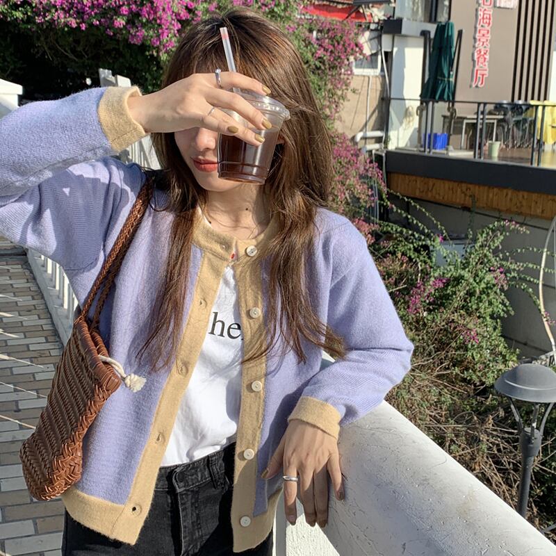 ニットセーター レディーススプリングスタイルショートカーディガンコート トップス 春物 試着室94046533720