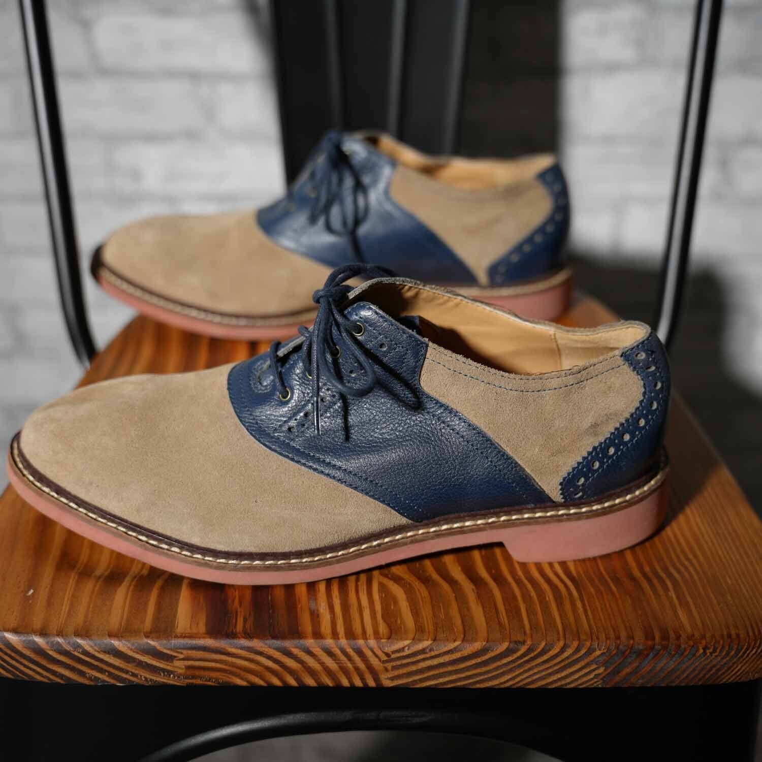 古着 COLE HAAN スエード×レザー コンビ サドルシューズ 27cm相当（9W