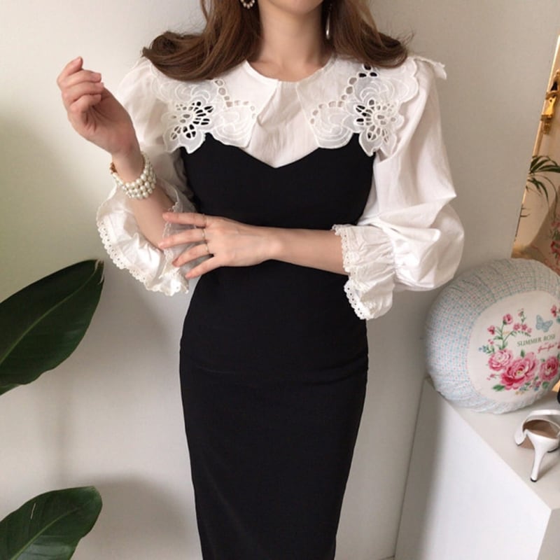 Set up dress and blouse ロングワンピース セットアップ 2点セット