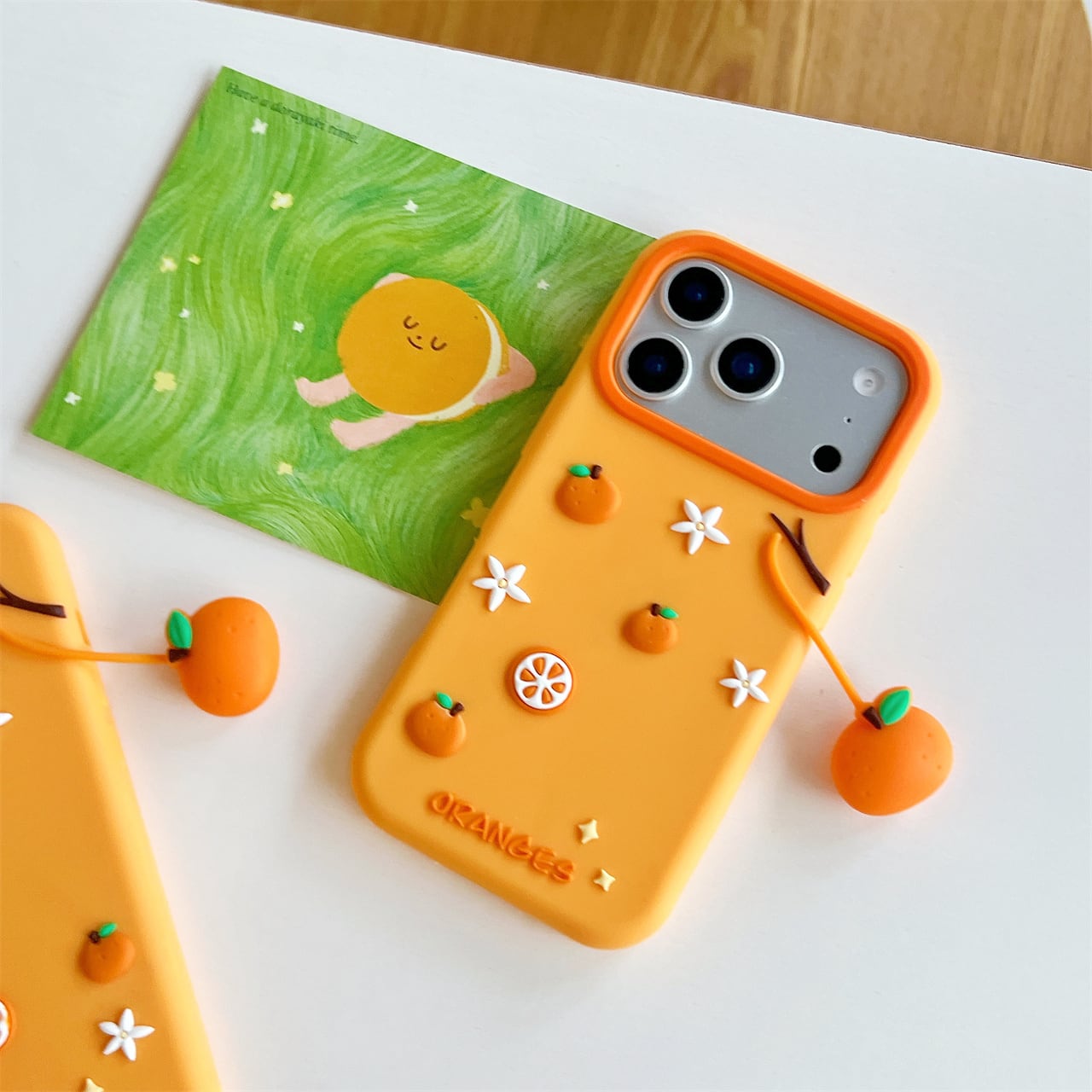 みかん iPhone 17 16 15 14 13 ケース シリコン 可愛い 蜜柑 ミカン