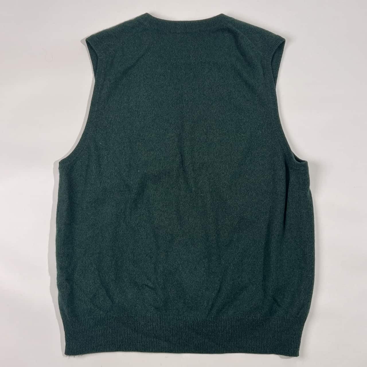 カシミヤ100% Shakehand  シェイクハンド ニット ベスト L/グリーン メンズ