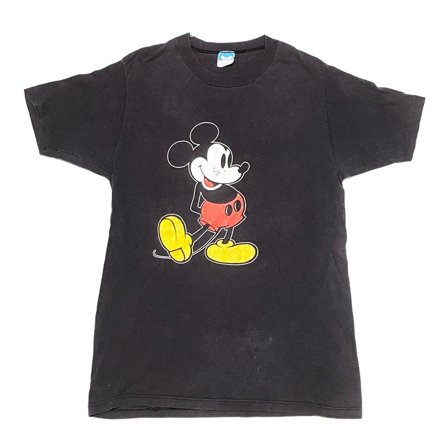 80 S ミッキー ミッキーマウス ディズニーオフィシャル ヴィンテージ Tシャツ Disney Mickey 黒 M ヴィンテージ古着 アンティーク商品取扱い Black Smith ブラックスミス スペシャルビンテージ Vintage