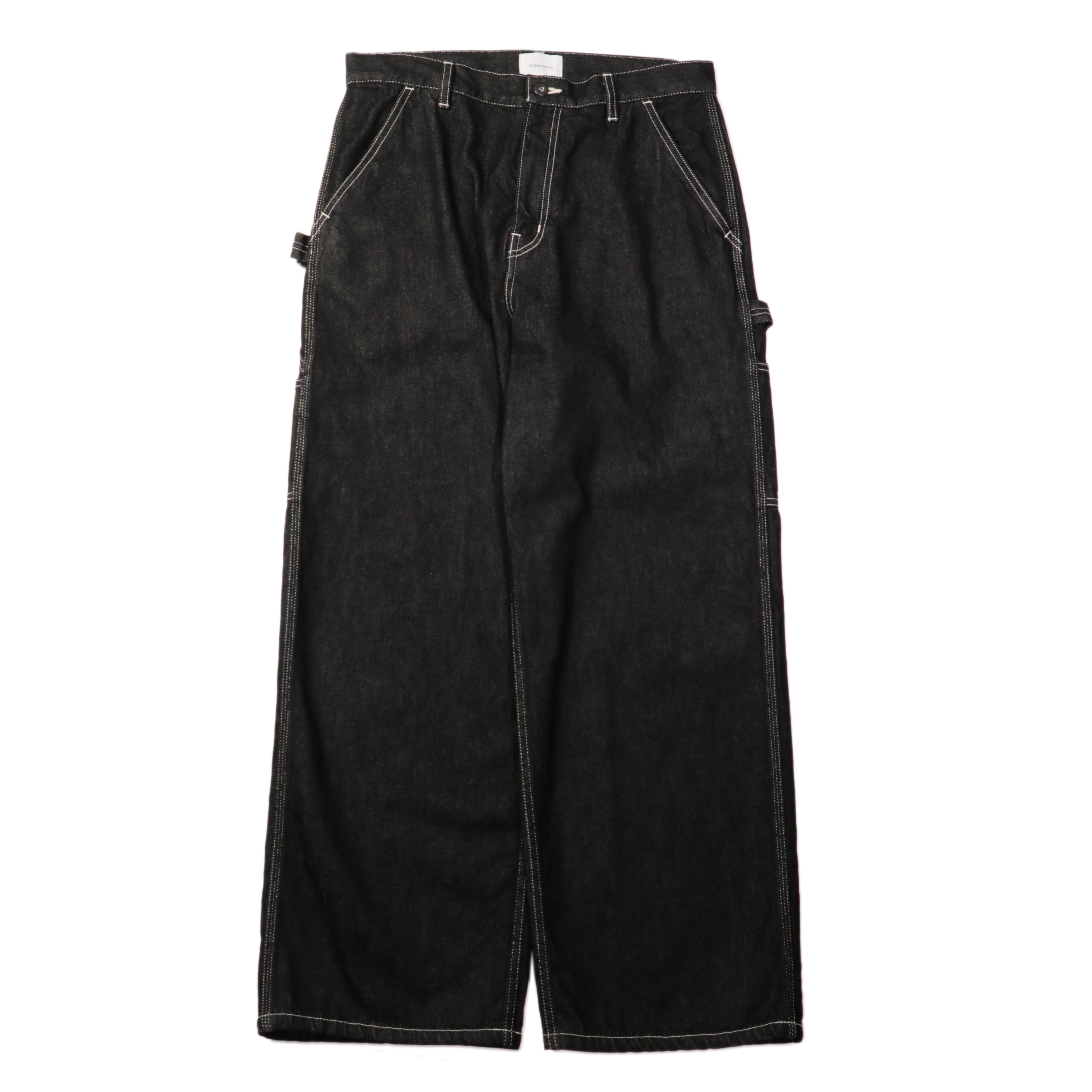 superNova. W-strap painter pants - 11oz denim OW / Black