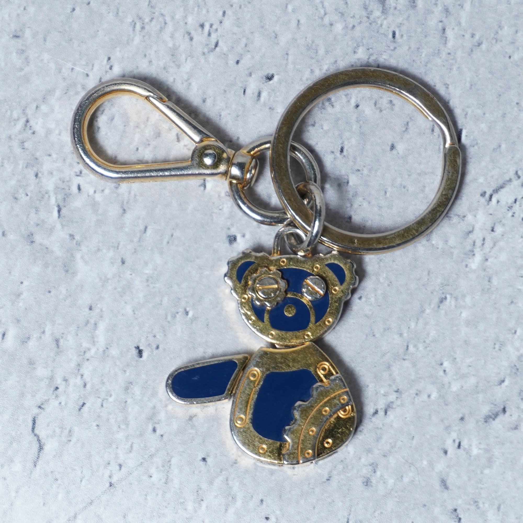 PRADA】プラダ ロボットベアチャームキーホルダー navy & gold