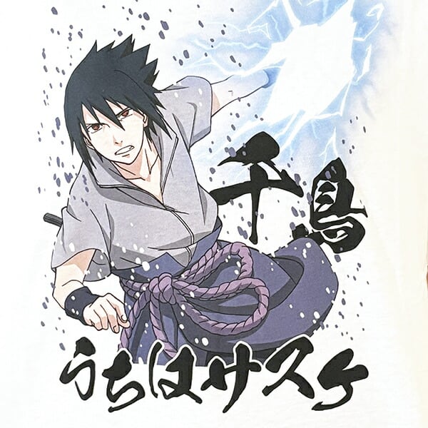 NARUTO(ナルト) うちはサスケ千鳥 Tシャツ(ホワイト) 3Lサイズ
